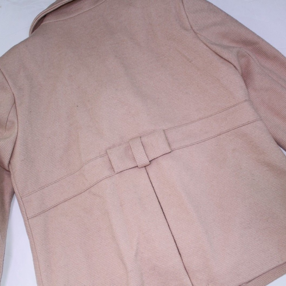 LC LAUREN CONRAD Blush Tan Bow Back Peacoat - Picture 5 of 8